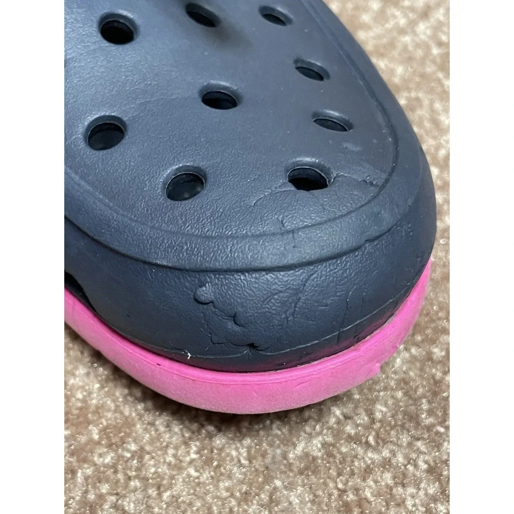 Crocs Kid Girls Shoes Beach Line Boat Shoes J4 (BIG Kid) Lace Up‎ Blue Pink Tie